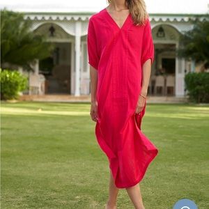 LAKE Gauze Caftan in Heatwave